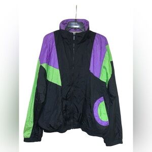 Vintage Profile Tracksuit Jacket 80’s 90’s Windbreaker Color Block Women’s Sz L